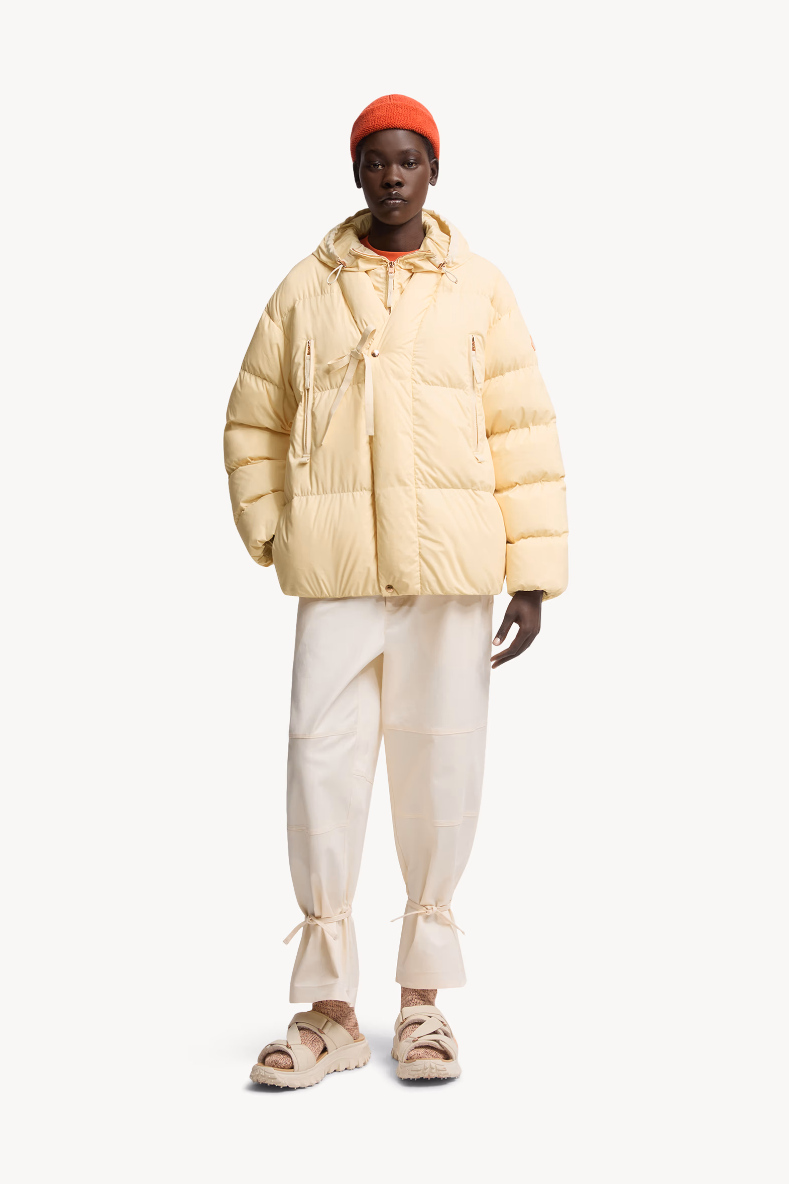 Moncler x Gilga Farm by Donald Glover Tangelo Short Down Jacket Gender Neutral Ochre Yellow Moncler 9